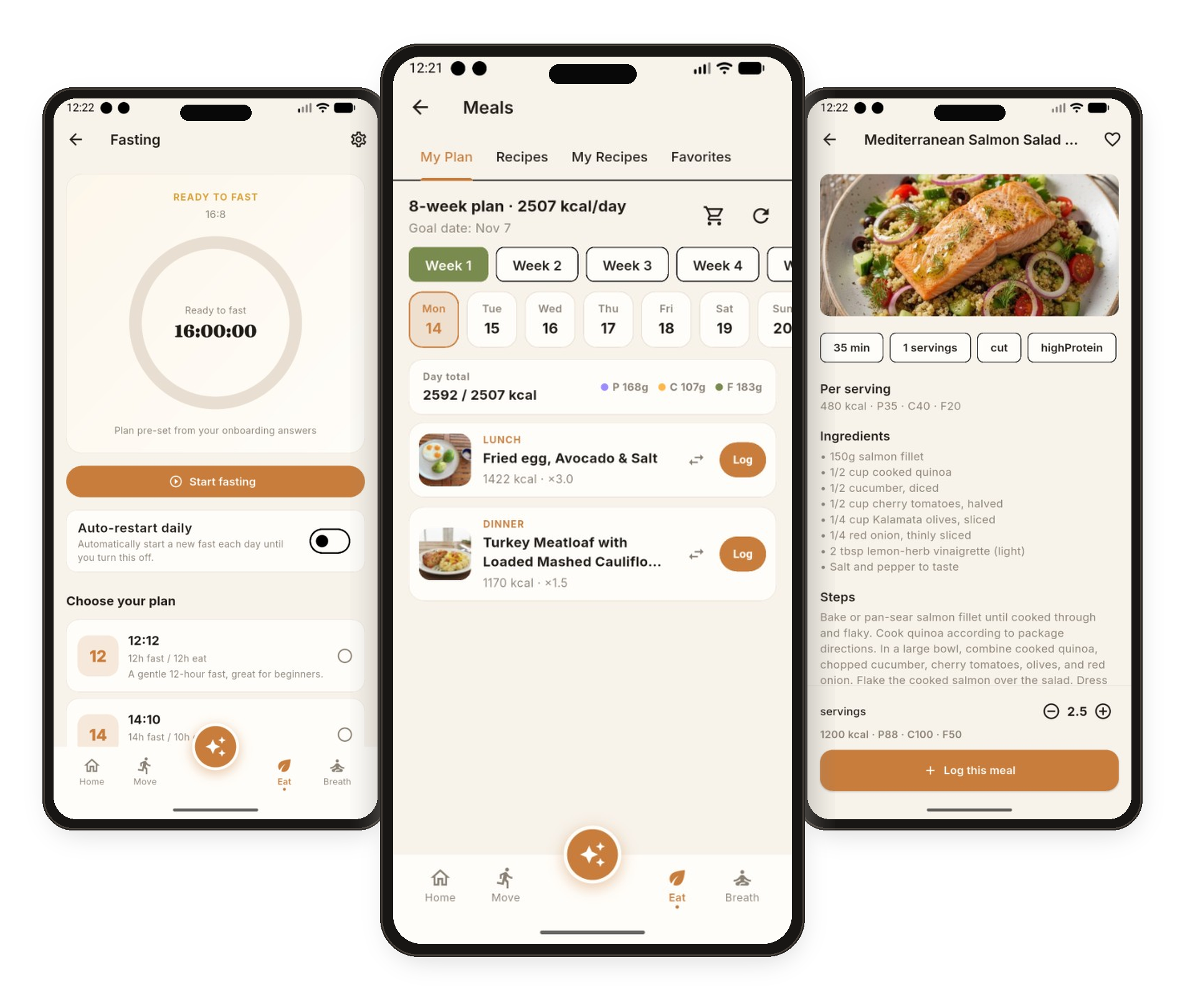 Receitas, nutricao e jejum no mesmo sitio